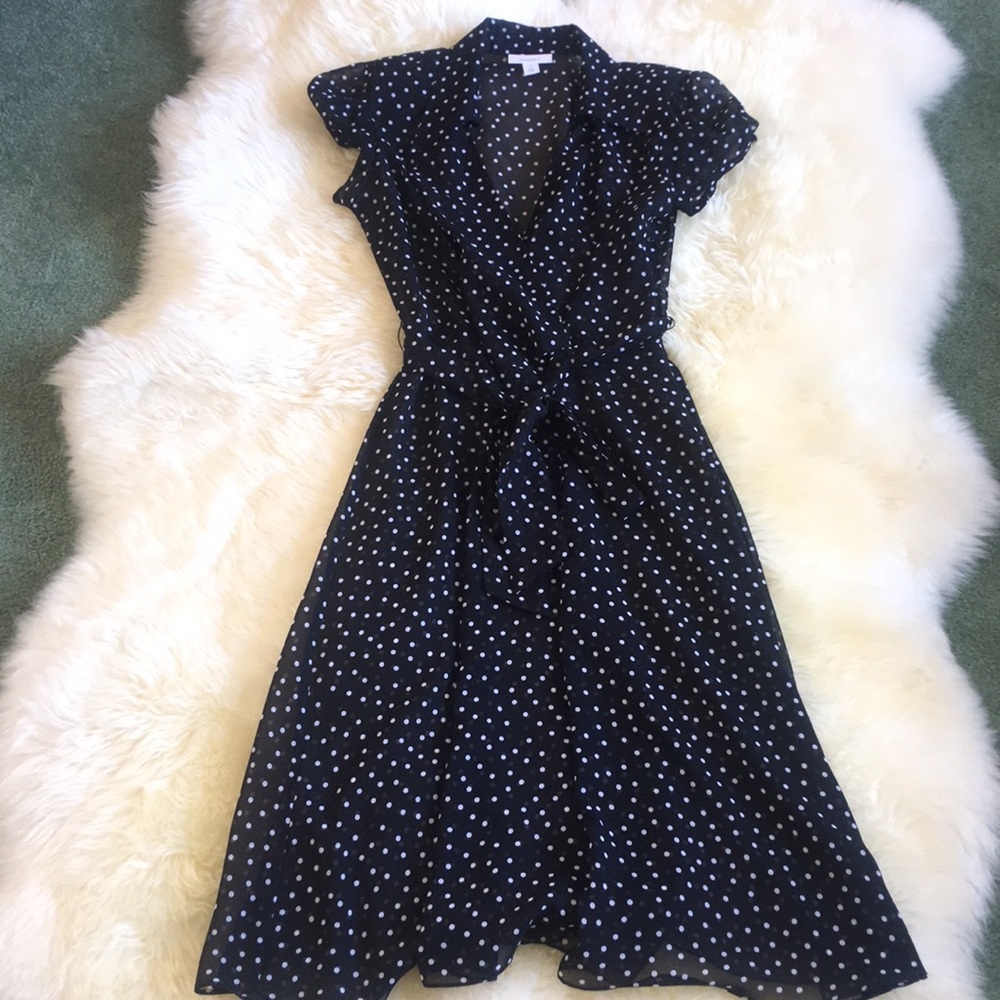 dressbarn Black/White Polka Dot Dress